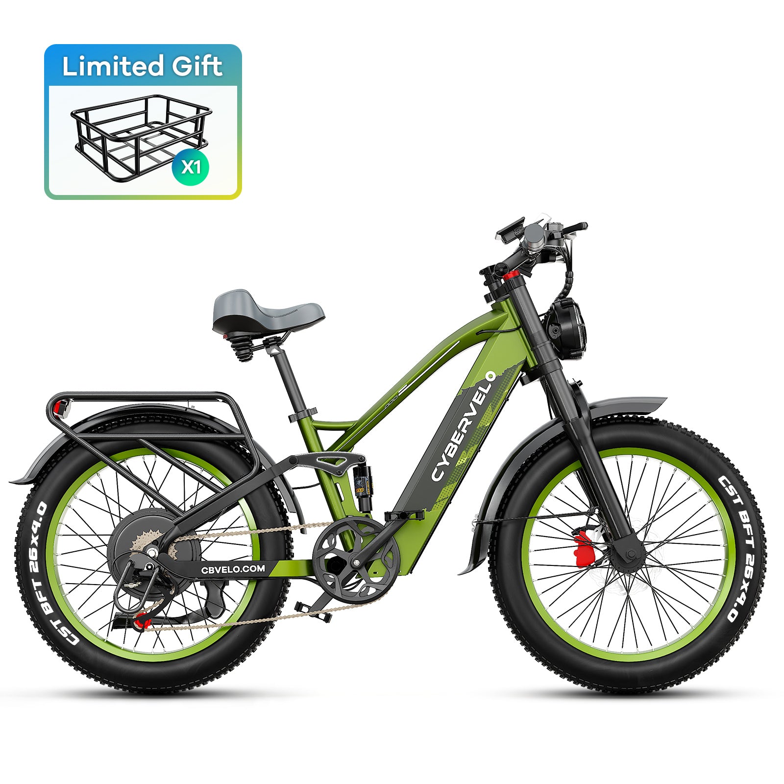 EK9 52V/60V – 120 Mile Range, 50MPH Fat Tire Ebike